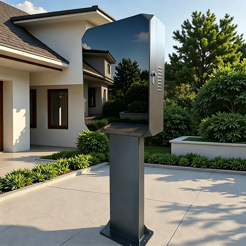 Black / Brown Glass EV Charger Station Protective Enclosure Box